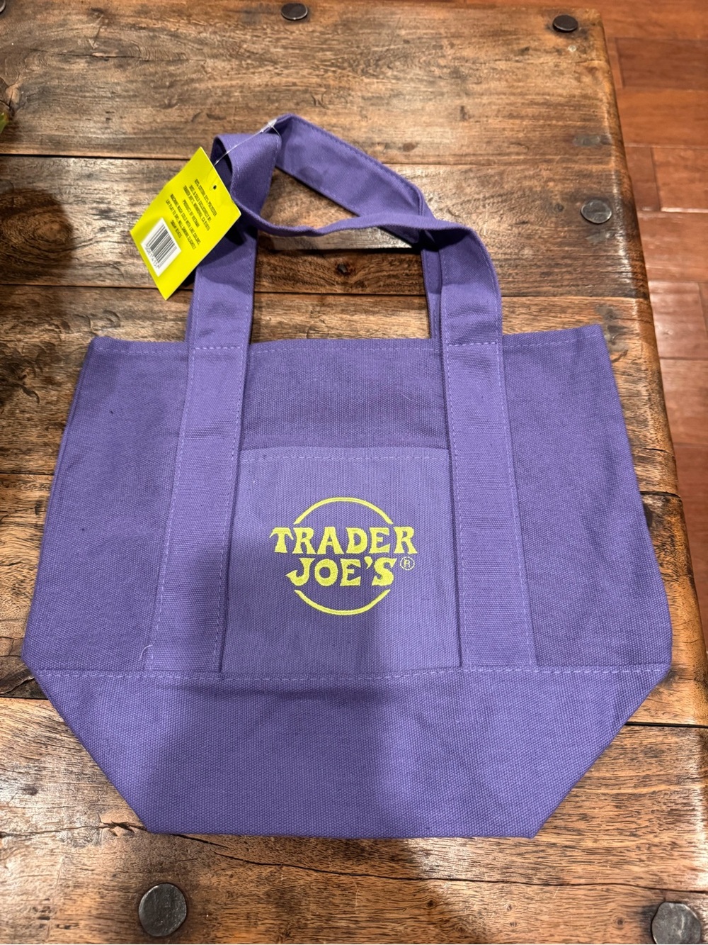 Trader Joe's Purple Canvas Tote Bag